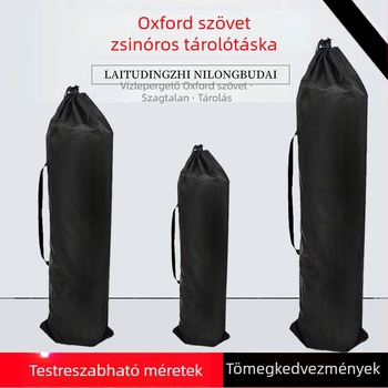 Poliészteres húzózsinóros tároló táska esernyő, összecsukható szék, holdas szék, háromlábú állvány, horgászbot és jóga matrac számára