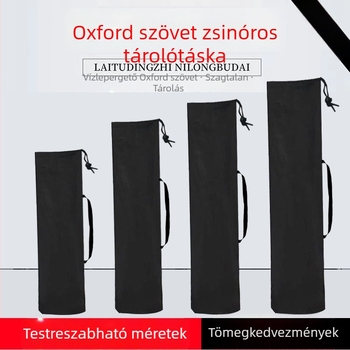Poliészteres húzózsinóros tároló táska esernyő, összecsukható szék, holdas szék, háromlábú állvány, horgászbot és jóga matrac számára