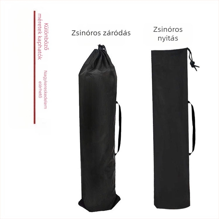 Poliészteres húzózsinóros tároló táska esernyő, összecsukható szék, holdas szék, háromlábú állvány, horgászbot és jóga matrac számára