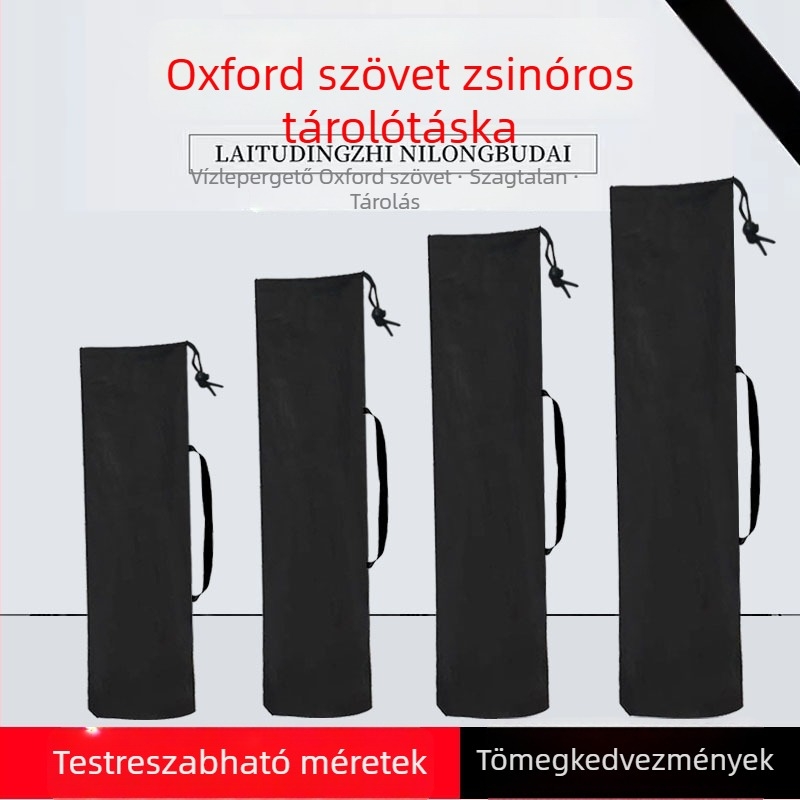 Poliészteres húzózsinóros tároló táska esernyő, összecsukható szék, holdas szék, háromlábú állvány, horgászbot és jóga matrac számára