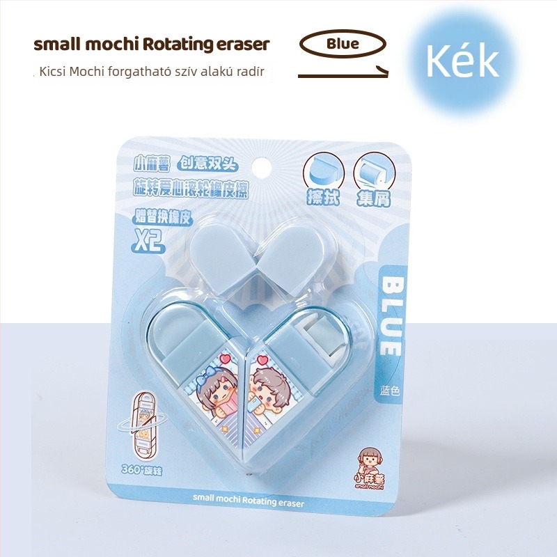 Kedves Mochi radír diákoknak – szív alakú iskolai írószer