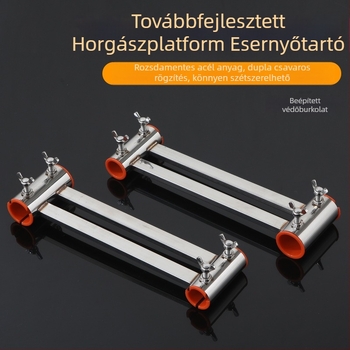 Rozsdamentes acélból készült horgászplatform árnyéktartó állvány – szélálló, univerzális, vastag és nagy méretű esernyőállvány, horgászati kiegészítők