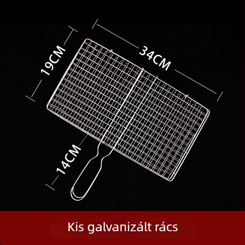 Rozsdamentes acél BBQ-háló halszelethez és zöldségekhez klipszekkel, grillrács
