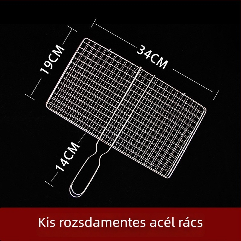 Rozsdamentes acél BBQ-háló halszelethez és zöldségekhez klipszekkel, grillrács