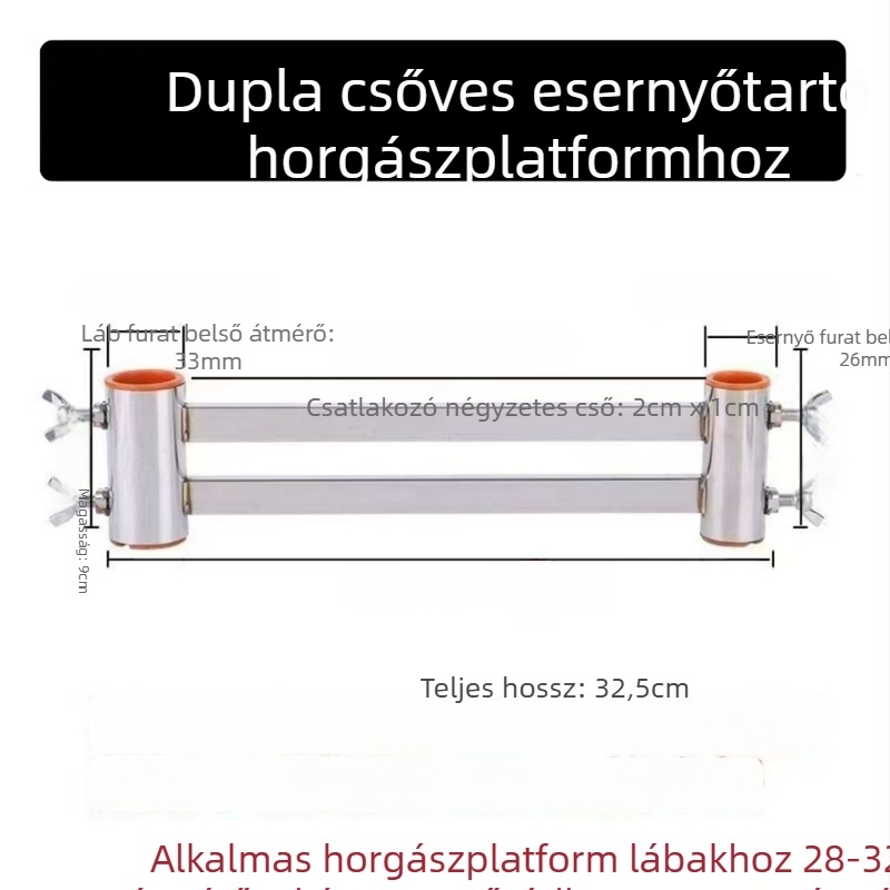 Hordozható rozsdamentes acél horgász esernyő állvány kettős cső tartóval, kültéri használatra
