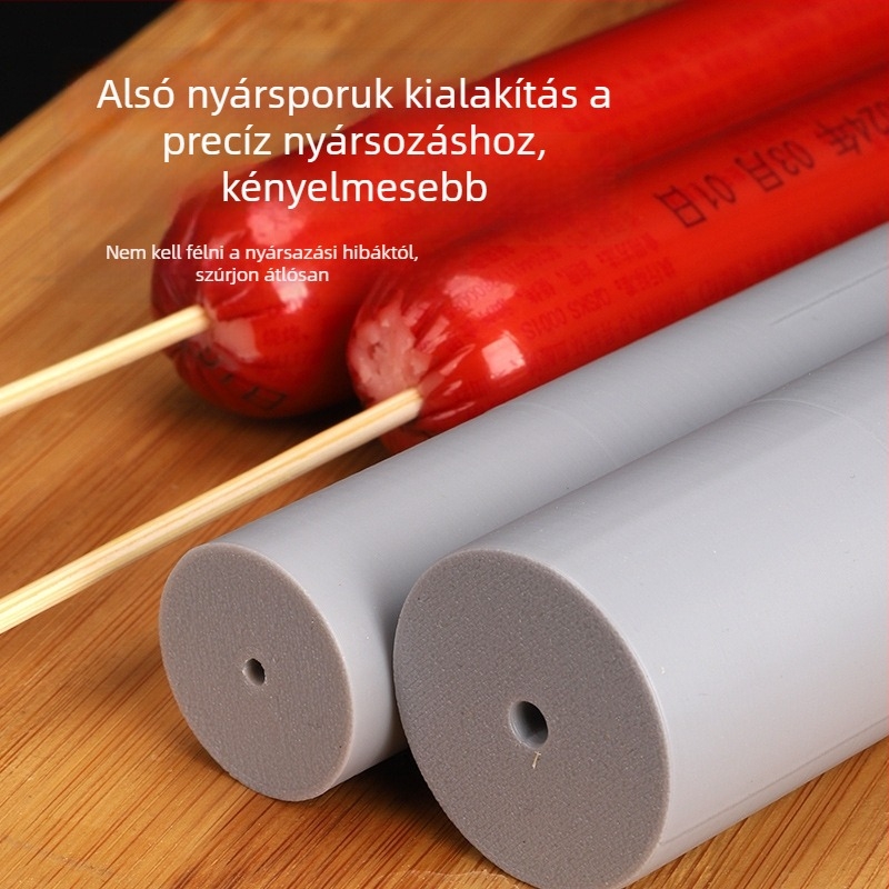 Keményítővel bevont sült kolbász nyársak, ropogós kolbász grillhez — gyors nyárs eszköz