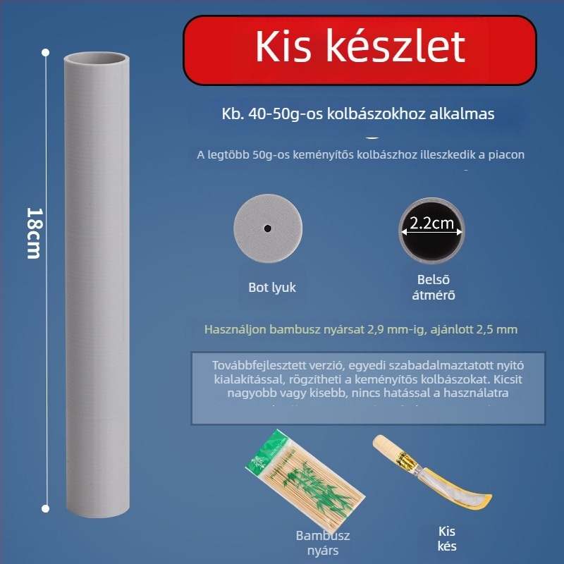 Keményítővel bevont sült kolbász nyársak, ropogós kolbász grillhez — gyors nyárs eszköz