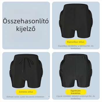Gyerekeknek szóló védőfelszerelés készlet görkorcsolyázáshoz és korcsolyázáshoz: könyökvédők, térdvédők, csípővédők és védőnadrág.