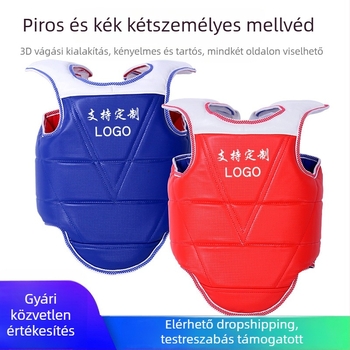 Taekwondo mellvéd hátsó pántokkal – teljes védőfelszerelés, megerősített kivitel