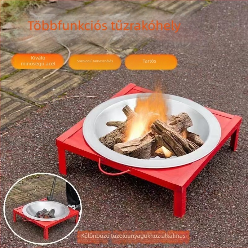 Négyszögletes vasból készült szénbrazier — fűtő és kültéri grillsütő háztartási használatra