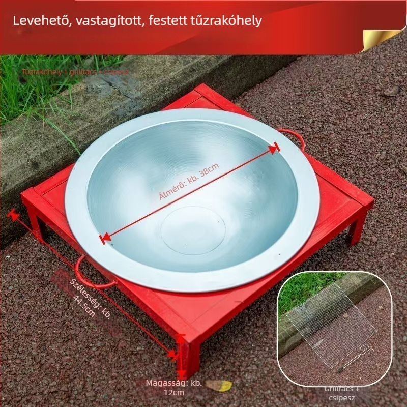 Négyszögletes vasból készült szénbrazier — fűtő és kültéri grillsütő háztartási használatra