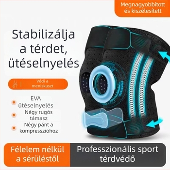 Sport térdvédő szilikon patellával futáshoz, badmintonhoz, mászáshoz és ugrókötélhez