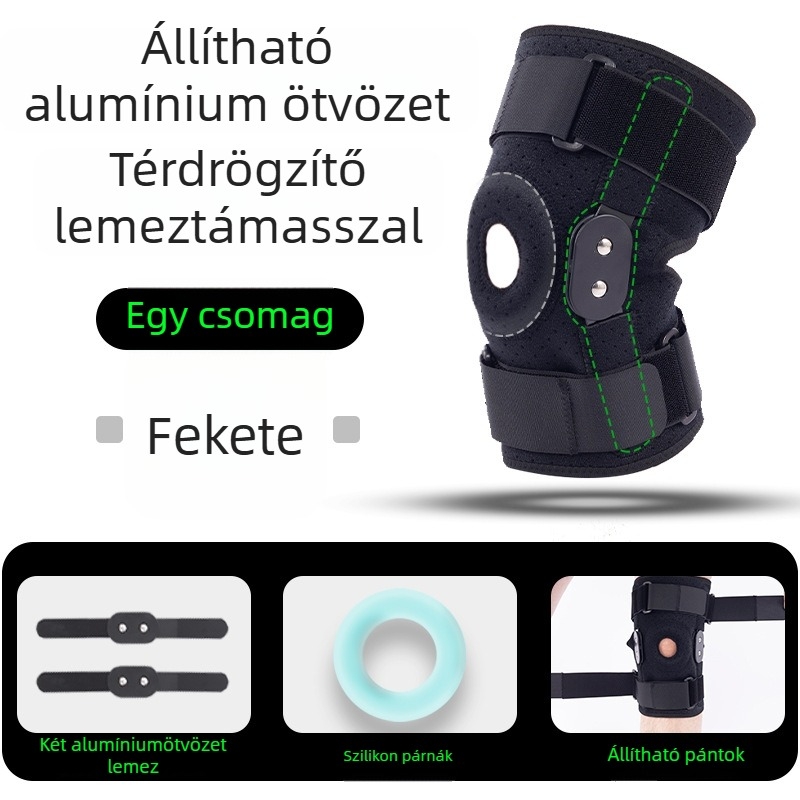 Térdízületi ortézis patelláris csuklóval és alumínium ötvözetű támasztékkal futáshoz