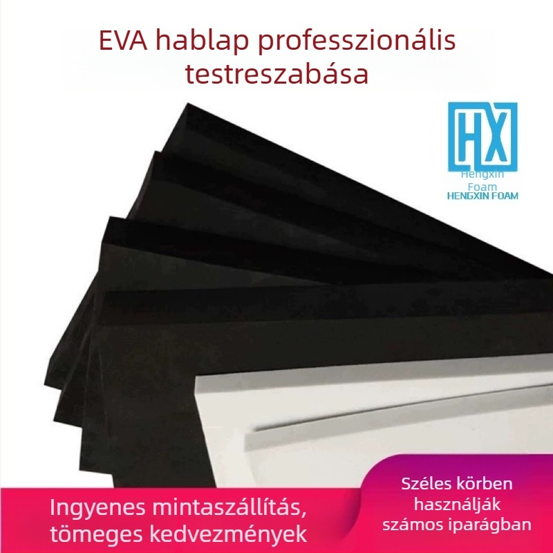 Magas sűrűségű EVA hablap csomagoláshoz, 60° keménység, fekete, belső bevonatú lap