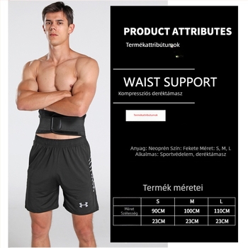 Fitnesz derekára viselhető kompressziós öv, lélegző és rugalmas