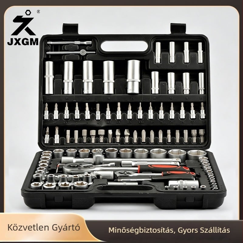 108 darabos autóreparáló eszköz készlet szénacélból, Jiuxin dobozos készlet, többfunkciós, kézi DIY