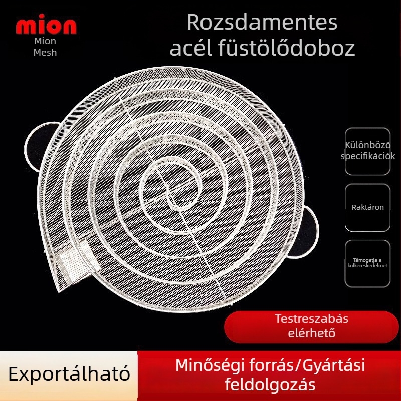 Kör alakú rozsdamentes acél füstölőkosár BBQ-hoz, hidegfüstgenerátor, füstölő doboz és kültéri fűszerállvány