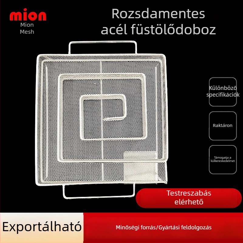 Kör alakú rozsdamentes acél füstölőkosár BBQ-hoz, hidegfüstgenerátor, füstölő doboz és kültéri fűszerállvány
