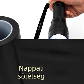 Fekete PVC blackout szalag, nagy viszkozitású, erős ragasztóval, ablakokhoz és üvegfelületekhez