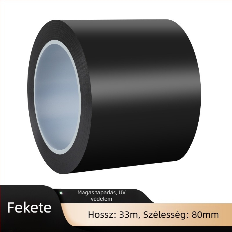 Fekete PVC blackout szalag, nagy viszkozitású, erős ragasztóval, ablakokhoz és üvegfelületekhez