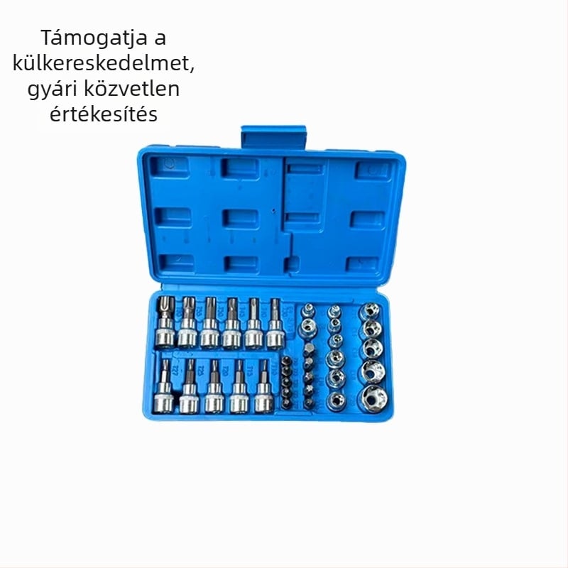 34 részes dugókulcs készlet E-típusú bitekkel autójavításhoz