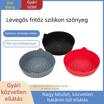 Silikon lap az air fryerhez, magas hőmérsékleten ellenálló, élelmiszer-minőségű szilikon, nagy és kis méretek, otthoni használatra