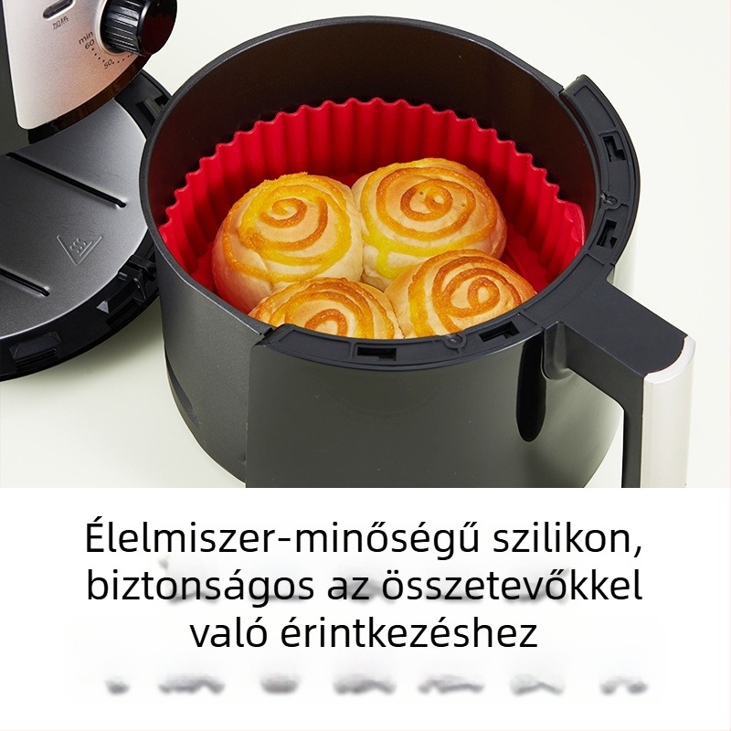 Silikon lap az air fryerhez, magas hőmérsékleten ellenálló, élelmiszer-minőségű szilikon, nagy és kis méretek, otthoni használatra