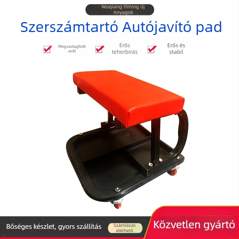 Többcélú hordozható autójavító szék szerszámtartóval