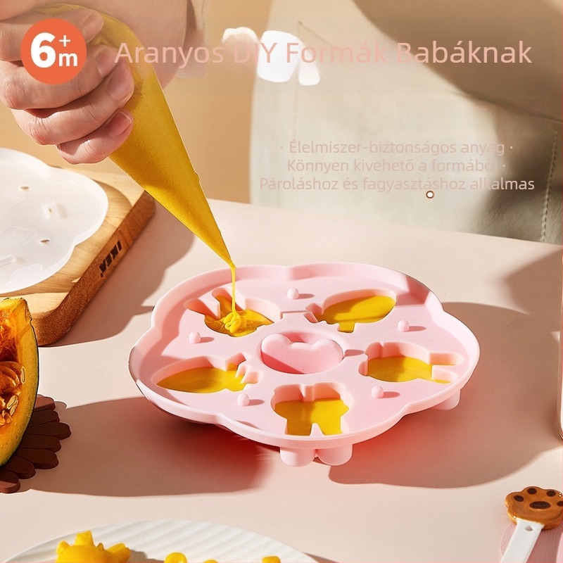 Rajzolt nyuszi alakú szilikon sütőforma – rózsaszín, DIY sütéshez, tortákhoz és bébiételekhez
