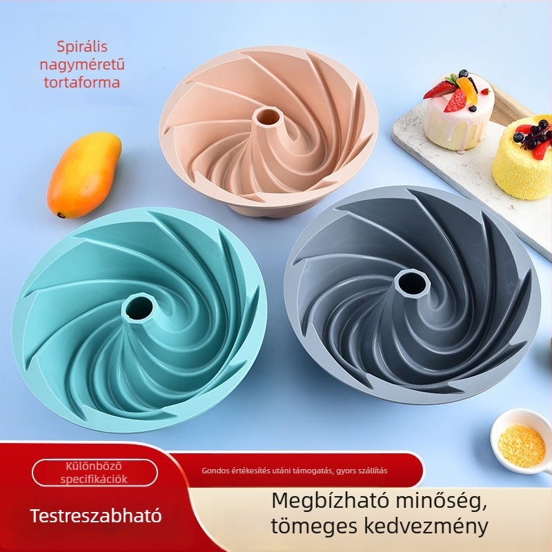 Szilikon tortaforma, csipon tortaforma, spirálisan kör alakú sütőforma, multifunkcionális tortaforma DIY