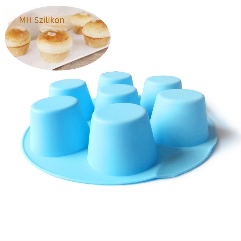 Minghao 7 darabos szilikon kör alakú muffin formák készlet, nagy és kicsi méretben, sütéshez, tojásos tortákhoz és szappankészítéshez