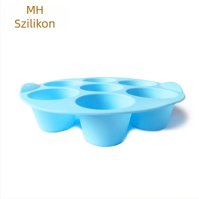 Minghao 7 darabos szilikon kör alakú muffin formák készlet, nagy és kicsi méretben, sütéshez, tojásos tortákhoz és szappankészítéshez
