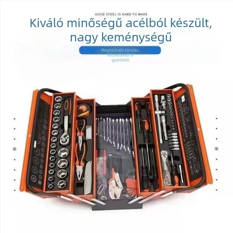85 darabos, háromrétegű összecsukható szerszámkészlet ratchet wrench autójavításhoz – multifunkcionális készlet