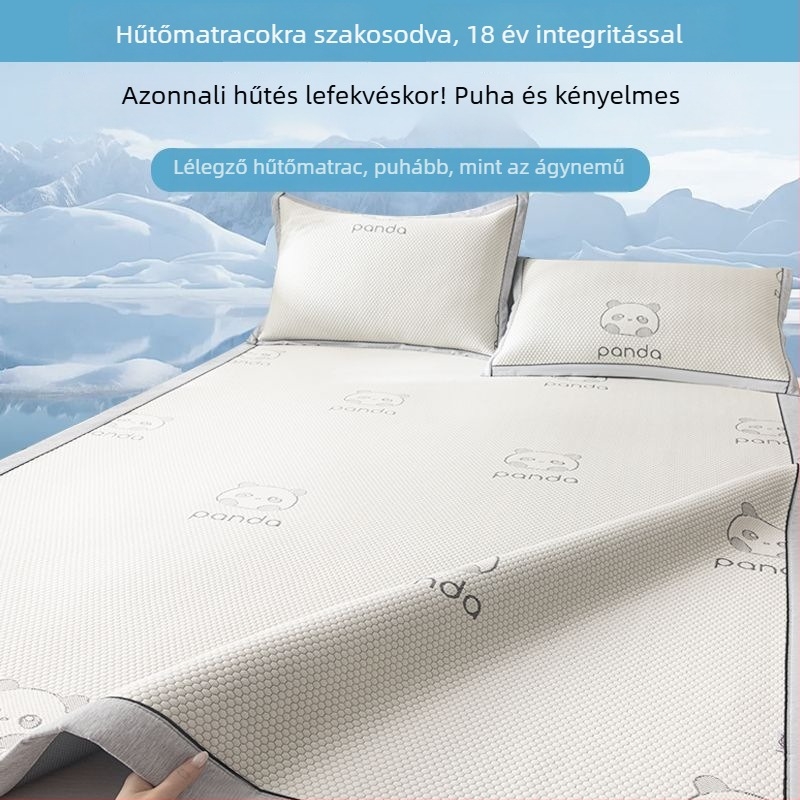 Nyáron hűs Panda Ice Silk matrac, mosható, összecsukható, puha otthoni használatra