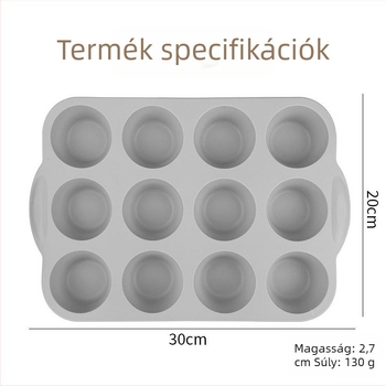 12 rekeszes szilikon forma, kerek muffinformák zseléhez és pudinghoz, otthoni használatra
