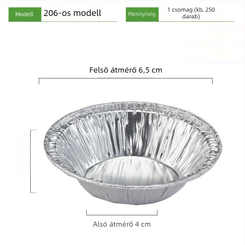 Egyszer használatos tojás-torta formák alufóliás poharakkal, alumínium sütőformák, kis méret
