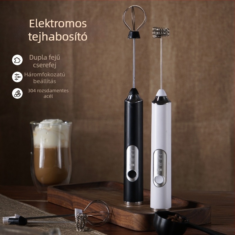 Vezeték nélküli kézi tojáskeverő és tejhabosító, kompakt konyhai mixer