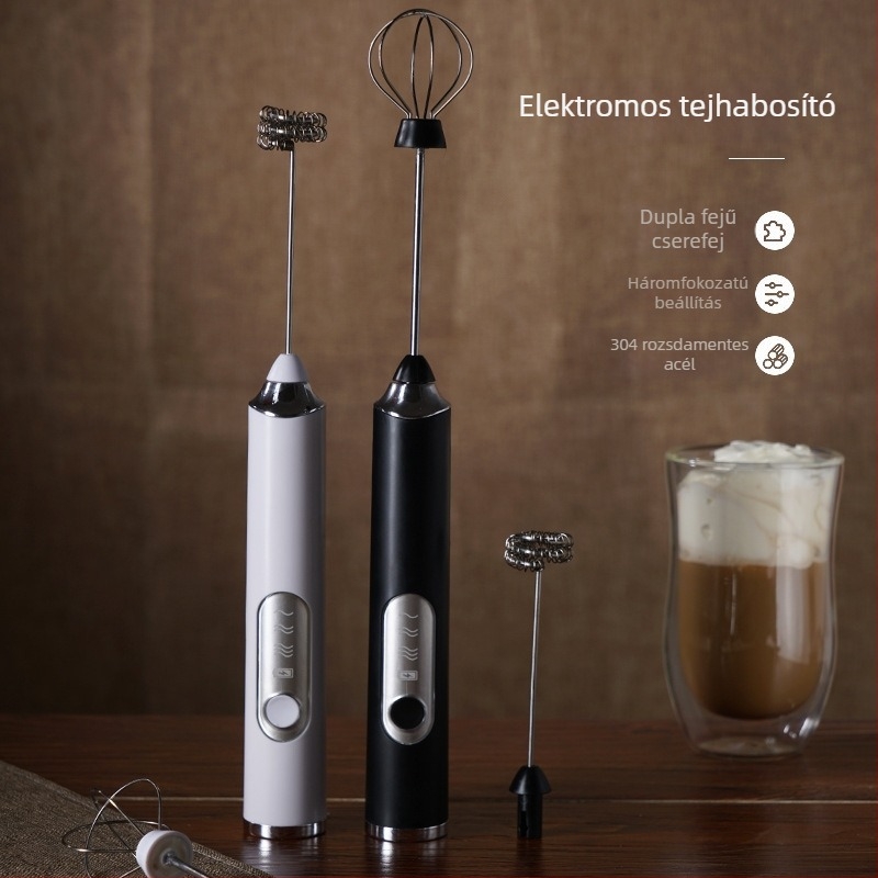 Vezeték nélküli kézi tojáskeverő és tejhabosító, kompakt konyhai mixer