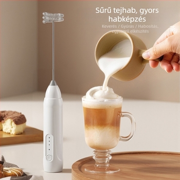Elektromos tejhabosító kávéhoz, kézi mini vezeték nélküli habverő tojásfelveréshez