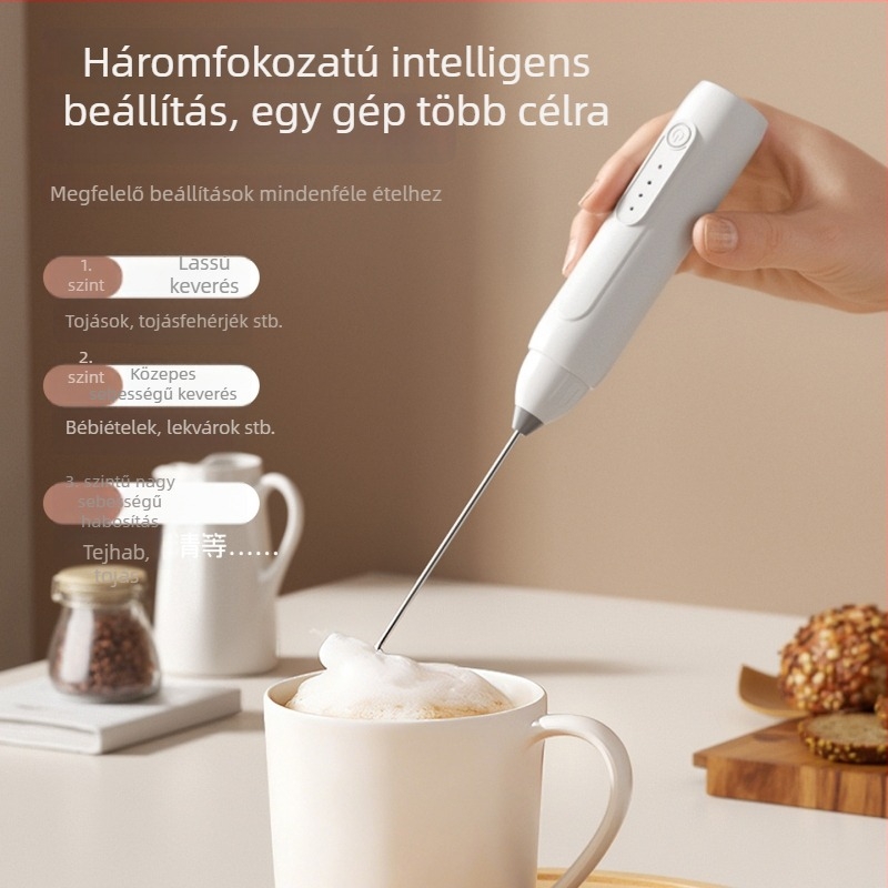 Elektromos tejhabosító kávéhoz, kézi mini vezeték nélküli habverő tojásfelveréshez