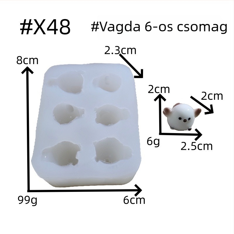 DIY 3D szilikon forma készlet: kis fóka, kis madár és kis hóember autó díszére