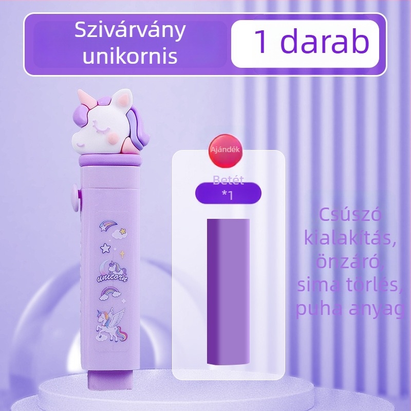 Push-pull radír általános iskolások számára, aranyos rajzfilm dizájn, nagy kapacitás, nem hagy nyomokat