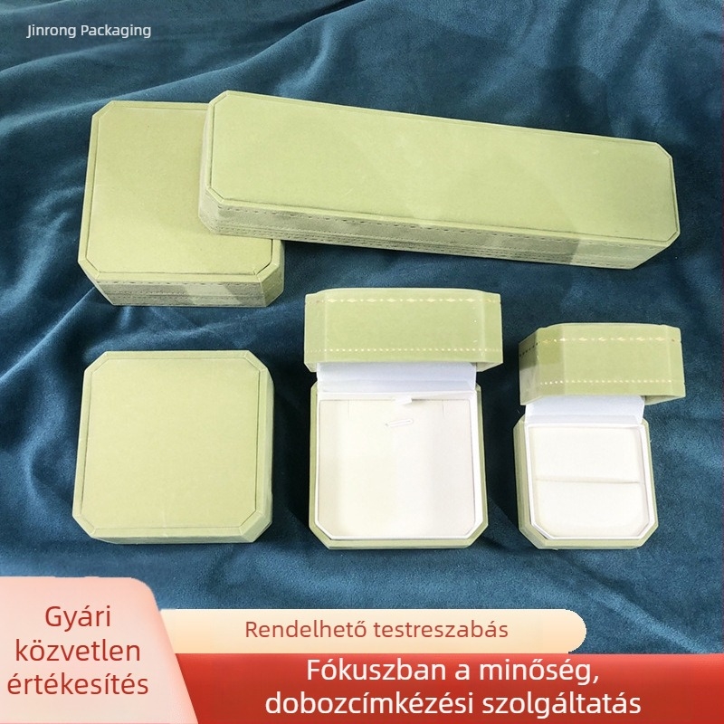 Új nyolcszögletű ékszerdoboz aranyszegéllyel – gyűrű, fülbevaló, karkötő és medál számára, prémium ékszercsomagolás