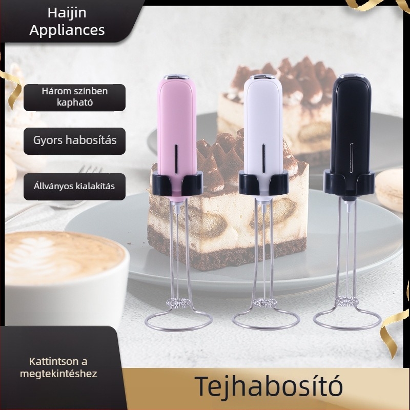 Kézi elektromos tojásverő és tejhabosító, otthoni használatra, kompakt kávémixer