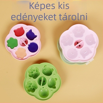 Élelmiszer-minőségű szilikon baba párolt sütemény forma, rajzolt design, bébiételhez és jégkockákhoz, hőálló, sütőben, mosogatógépben és hűtőben használható