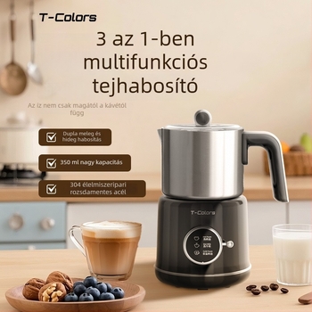 T-Colors Elektronikus tejhabosító, teljesen automata, forró és hideg tej, otthoni használatra, latte art és melegített tej keverése