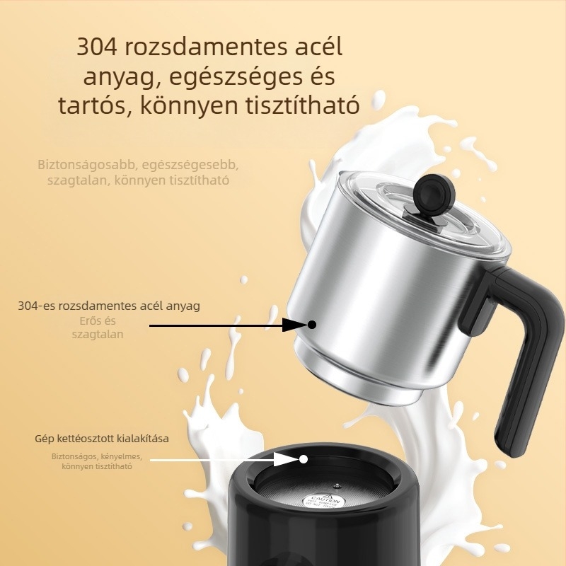 T-Colors Elektronikus tejhabosító, teljesen automata, forró és hideg tej, otthoni használatra, latte art és melegített tej keverése