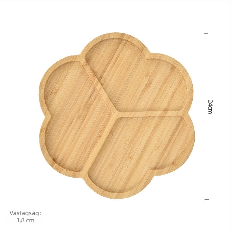 Bambuszfa étkészlet – reggeliző tál és pizza- vagy kenyértál, modern, minimalist stílusú, egyedi alakú, nyugati ételekhez, nassolnivalókhoz és délutáni teához