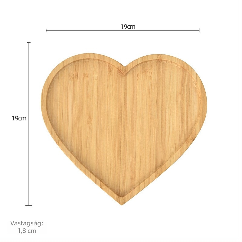 Bambuszfa étkészlet – reggeliző tál és pizza- vagy kenyértál, modern, minimalist stílusú, egyedi alakú, nyugati ételekhez, nassolnivalókhoz és délutáni teához