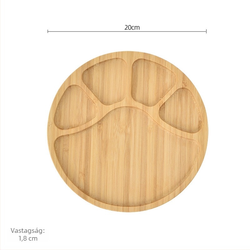 Bambuszfa étkészlet – reggeliző tál és pizza- vagy kenyértál, modern, minimalist stílusú, egyedi alakú, nyugati ételekhez, nassolnivalókhoz és délutáni teához